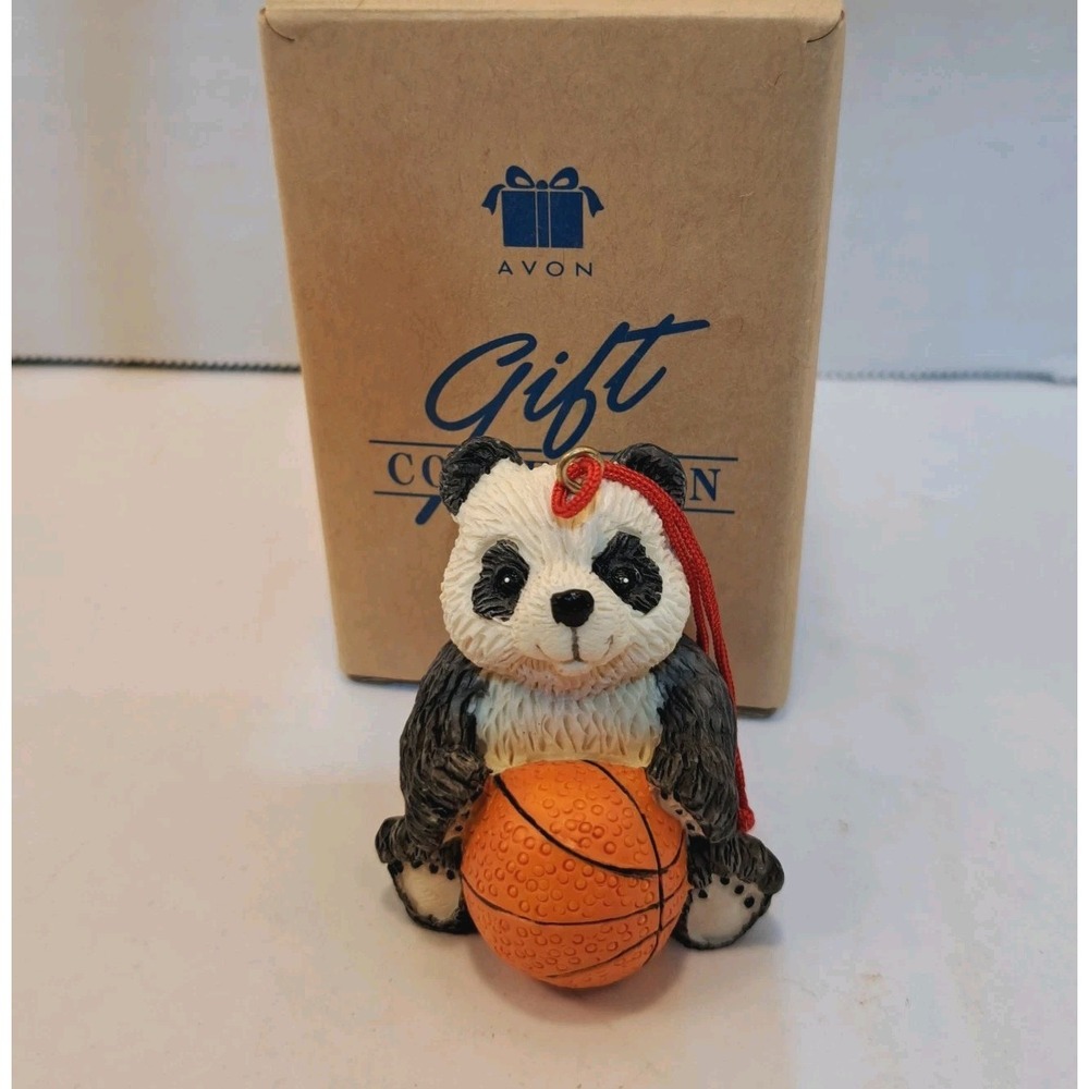 Avon Gift Collection Sports Bear  Basketball Panda Hanging Ornament